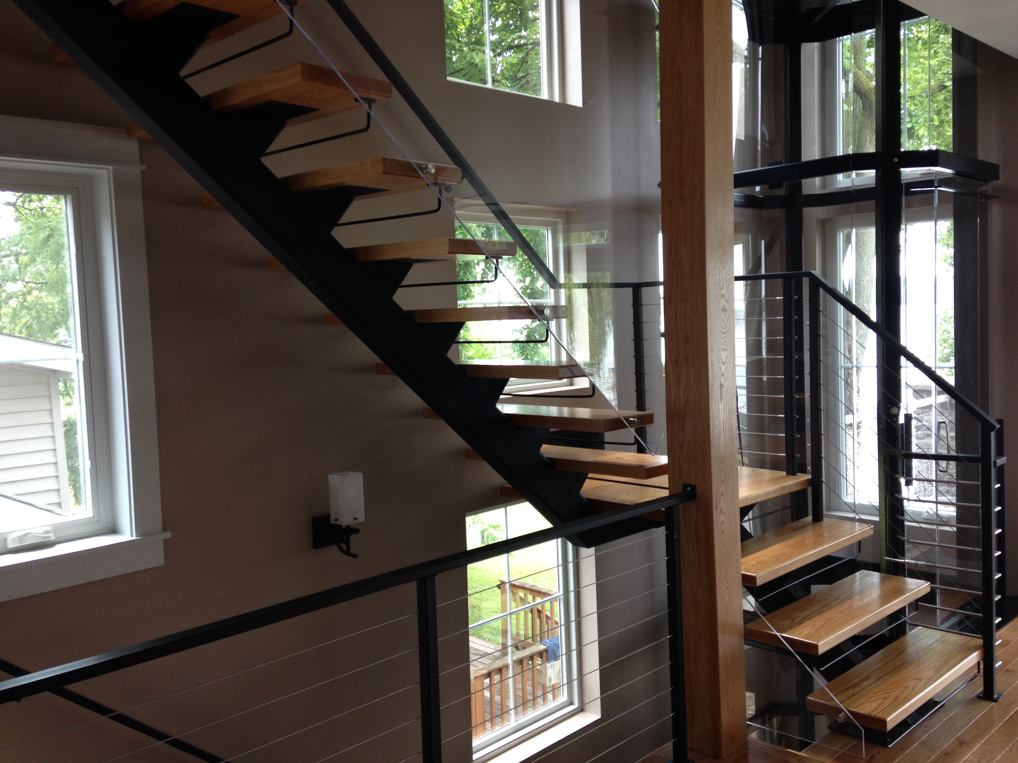 Metal Floating Stairs Straight Stair Photo Gallery Acadia Stairs