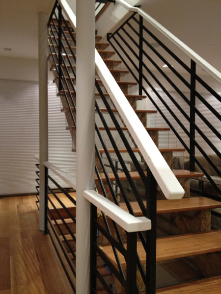 Stairs with Horizontal Line Rails