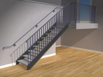Stairs with Rails on Both Sides