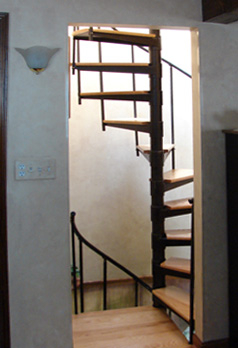 adjustable wood tread spiral stairs