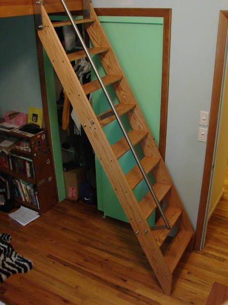 Interior Loft Wooden Ship Ladder