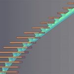 Curved Single Stringer Staircase Render
