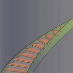 Curved Steel Staircase Rendering