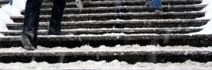 snowy outdoor stairs