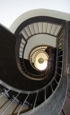 curved pan staircase