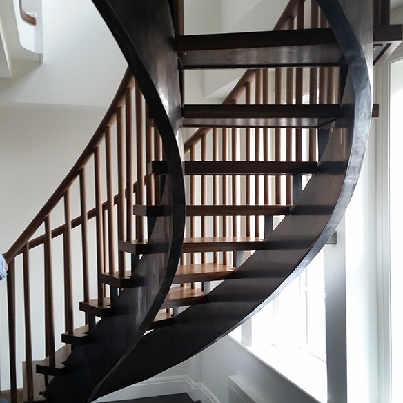 Double Stringer Curved Staircase