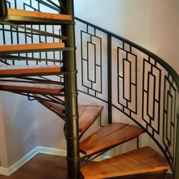 Spiral Staircase with Intricately Designed Railings