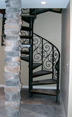 spiral staircase painted semi-gloss black