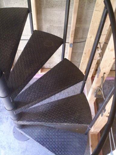 black primer on industrial staircase