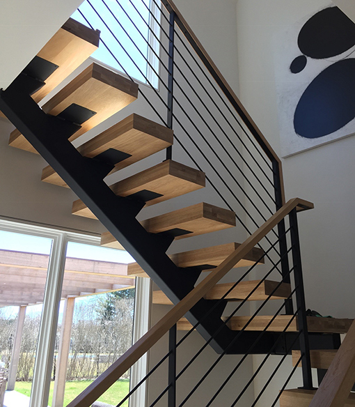 curved single stringer stairs