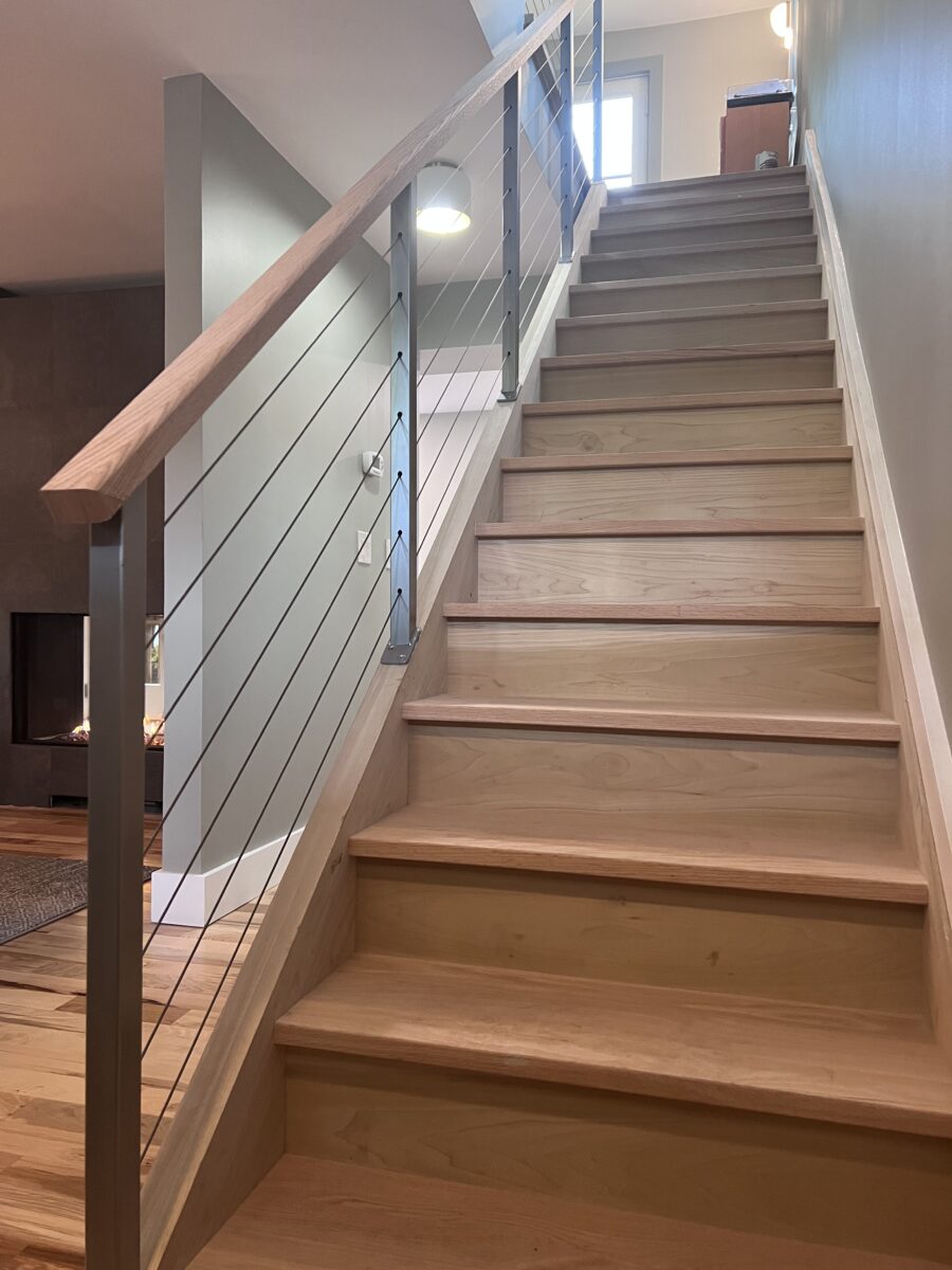 Custom Powder Coated Railing with Steel Posts